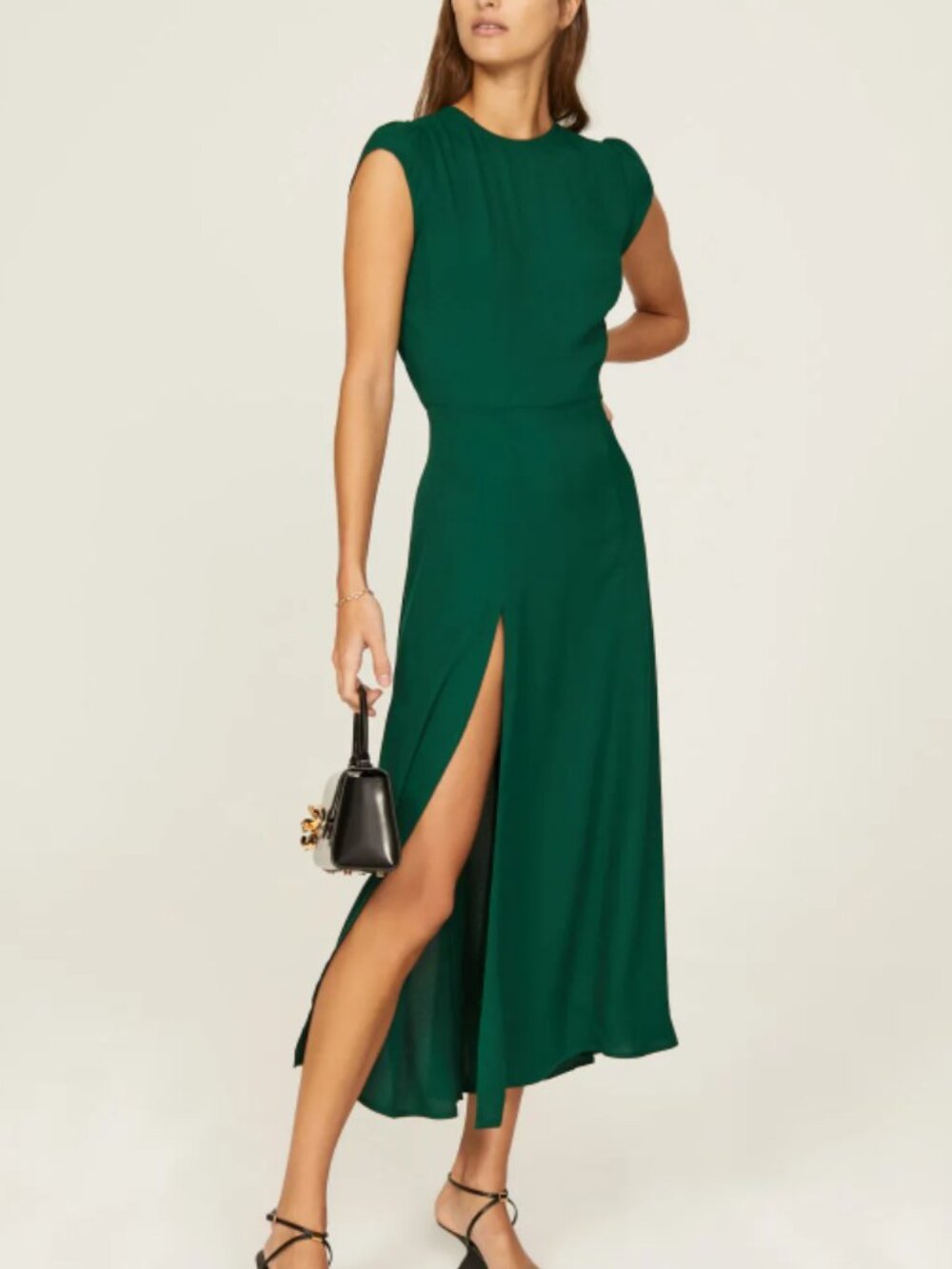 Reformation Gavin Dress in Emerald